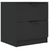NNEVL Bedside Cabinets 2 pcs Black Engineered Wood