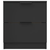 NNEVL Bedside Cabinets 2 pcs Black Engineered Wood