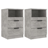 NNEVL Bedside Cabinets 2 pcs Concrete Grey Engineered Wood