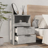 NNEVL Bedside Cabinets 2 pcs Concrete Grey Engineered Wood