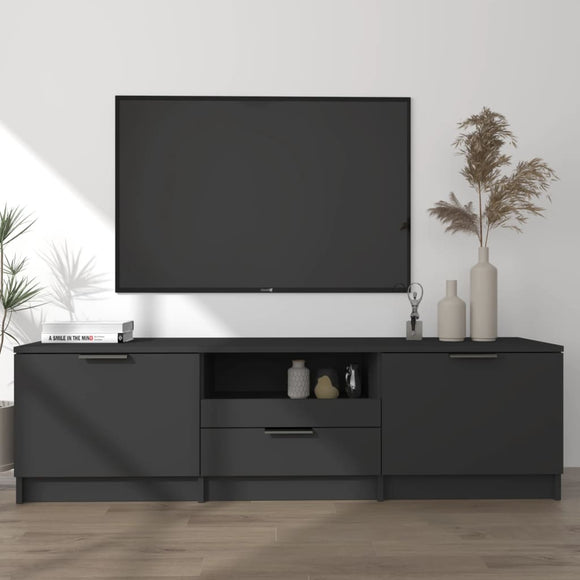 NNEVL TV Cabinet Black 140x35x40 cm Engineered Wood