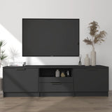 NNEVL TV Cabinet Black 140x35x40 cm Engineered Wood