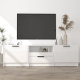 NNEVL TV Cabinet High Gloss White 140x35x40 cm Engineered Wood
