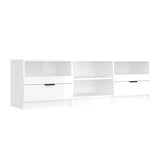 NNEVL TV Cabinet High Gloss White 150x33.5x45 cm Engineered Wood