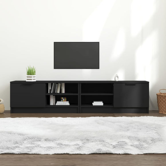 NNEVL TV Cabinets 2 pcs Black 80x35x36.5 cm Engineered Wood