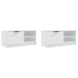 NNEVL TV Cabinets 2 pcs High Gloss White 80x35x36.5cm Engineered Wood