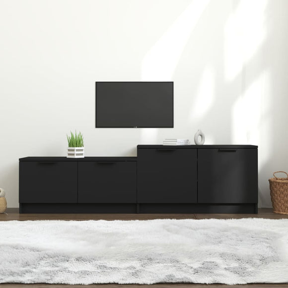 NNEVL TV Cabinet Black 158.5x36x45 cm Engineered Wood