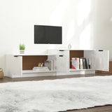 NNEVL TV Cabinet High Gloss White 158.5x36x45 cm Engineered Wood