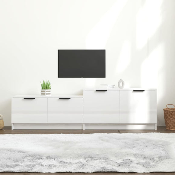 NNEVL TV Cabinet High Gloss White 158.5x36x45 cm Engineered Wood