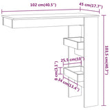 NNEVL Wall Bar Table White 102x45x103.5 cm Engineered Wood