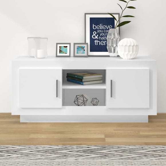 NNEVL TV Cabinet White 102x35x45 cm Engineered Wood
