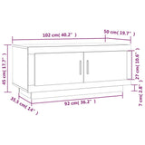 NNEVL Coffee Table White 102x50x45 cm Engineered Wood