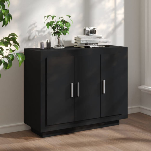 NNEVL Sideboard Black 92x35x75 cm Engineered Wood