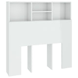 NNEVL Headboard Cabinet High Gloss White 100x19x103.5 cm