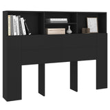 NNEVL Headboard Cabinet Black 140x19x103.5 cm