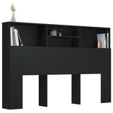 NNEVL Headboard Cabinet Black 160x19x103.5 cm