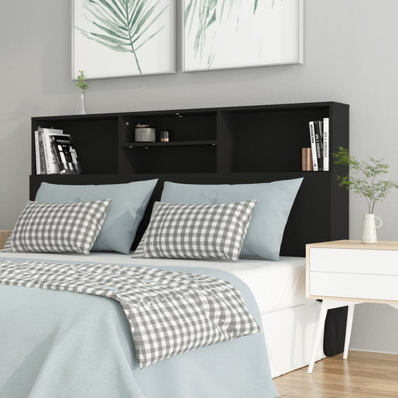 NNEVL Headboard Cabinet Black 160x19x103.5 cm