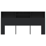 NNEVL Headboard Cabinet Black 200x19x103.5 cm