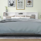 NNEVL Headboard Cabinet White 220x19x103.5 cm