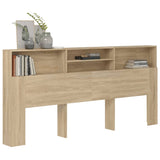 NNEVL Headboard Cabinet Sonoma Oak 220x19x103.5 cm