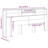 NNEVL Headboard Cabinet Sonoma Oak 220x19x103.5 cm