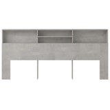 NNEVL Headboard Cabinet Concrete Grey 220x19x103.5 cm