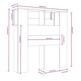 NNEVL Headboard Cabinet High Gloss White 100x18.5x104.5 cm