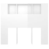 NNEVL Headboard Cabinet High Gloss White 120x18.5x104.5 cm