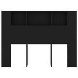 NNEVL Headboard Cabinet Black 140x18.5x104.5 cm