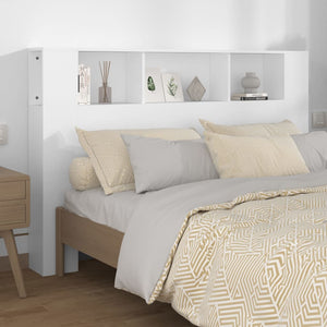NNEVL Headboard Cabinet White 160x18.5x104.5 cm