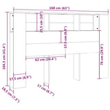 NNEVL Headboard Cabinet Concrete Grey 160x18.5x104.5 cm
