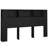 NNEVL Headboard Cabinet Black 180x18.5x104.5 cm