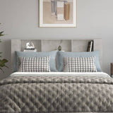 NNEVL Headboard Cabinet Concrete Grey 180x18.5x104.5 cm