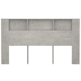 NNEVL Headboard Cabinet Concrete Grey 180x18.5x104.5 cm
