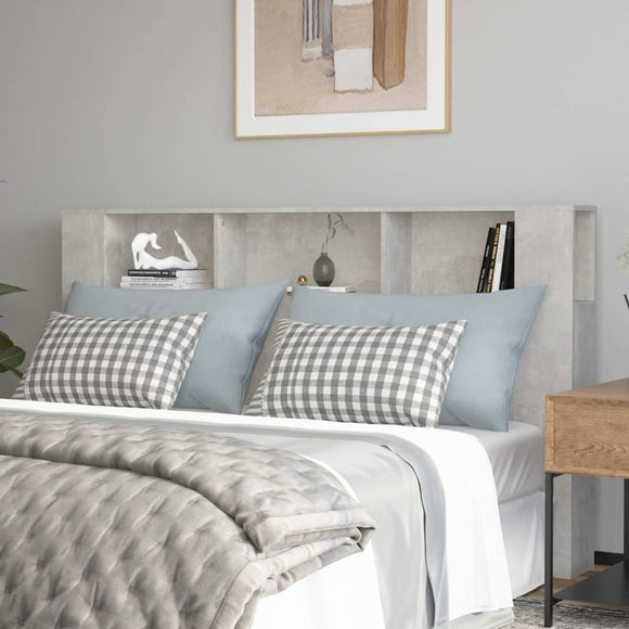 NNEVL Headboard Cabinet Concrete Grey 180x18.5x104.5 cm