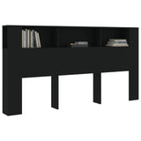 NNEVL Headboard Cabinet Black 200x18.5x104.5 cm