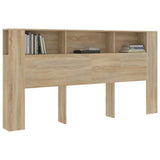 NNEVL Headboard Cabinet Sonoma Oak 200x18.5x104.5 cm
