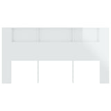 NNEVL Headboard Cabinet High Gloss White 200x18.5x104.5 cm