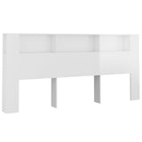 NNEVL Headboard Cabinet High Gloss White 220x18.5x104.5 cm