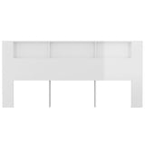 NNEVL Headboard Cabinet High Gloss White 220x18.5x104.5 cm