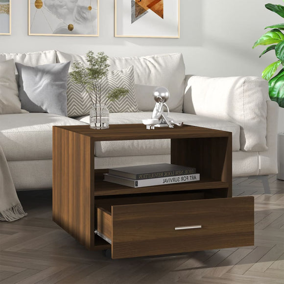 NNEVL Coffee Table Brown Oak 55x55x40cm Engineered Wood