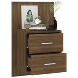 NNEVL Wall-mounted Bedside Cabinet Brown Oak