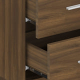 NNEVL Wall-mounted Bedside Cabinet Brown Oak