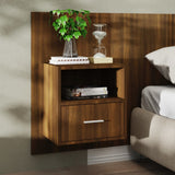 NNEVL Wall-mounted Bedside Cabinets 2 pcs Brown Oak