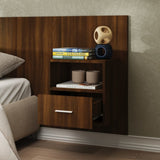 NNEVL Wall-mounted Bedside Cabinets 2 pcs Brown Oak