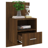 NNEVL Wall-mounted Bedside Cabinets 2 pcs Brown Oak