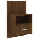 NNEVL Wall-mounted Bedside Cabinets 2 pcs Brown Oak