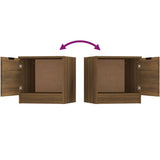 NNEVL Bedside Cabinet Brown Oak 40x39x40 cm