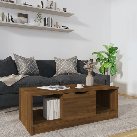 NNEVL Coffee Table Brown Oak 102x50x36 cm Engineered Wood