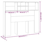 NNEVL Headboard Cabinet Smoked Oak 120x19x103.5 cm